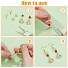 20Pcs 5 Styles Brass Pave Clear Cubic Zirconia Connector Charms KK-HS0001-30-5