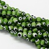 Handmade Evil Eye Lampwork Round Bead Strands LAMP-L055-6mm-11-1