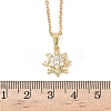 Brass Micro Pave Clear Cubic Zirconia Pendant 304 Stainless Steel Chain Necklaces for Women NJEW-D341-12A-G-5