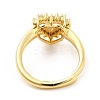 Rack Plating Brass Micro Pave Pink & Crystal Cubic Zirconia Heart Adjustable Rings RJEW-E064-17G-3