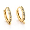 Brass Micro Pave Clear Cubic Zirconia Huggie Hoop Earring Findings LS-EJEW-O107-01G-3