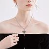 Cross Pendant Necklace with Jesus Crucifix Religious Necklace Sacrosanct Charm Neck Chain Jewelry Gift for Birthday Easter Thanksgiving Day JN1109A-5