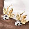 Brass Micro Pave Clear Cubic Zirconia Bowknot Stud Earrings EJEW-P323-01G-3