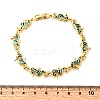 Brass Enamel Turquoise Sea Horse Link Chain Bracelets LS-BJEW-C118-03G-6