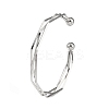Non-Tarnish 304 Stainless Steel 3 Line Open Cuff Bangles for Women BJEW-S155-01P-1