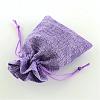 Polyester Imitation Burlap Packing Pouches Drawstring Bags ABAG-R004-18x13cm-08-2