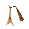 Guitar Bamboo Bookmarks with Tassels for Book Lover AJEW-WH0034-37-1
