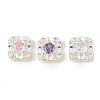 Brass Micro Pave Cubic Zirconia Beads KK-K297-33S-1
