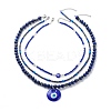 3Pcs 3 Style Lampwork Evil Eye Pendant Necklaces Set NJEW-JN04016-1