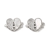 Brass Micro Pave Clear Cubic Zirconia Connector Charms KK-P260-19P-02-1