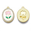 Rack Plating Alloy Enamel Pendants PALLOY-S132-337E-2