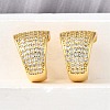 Brass Micro Pave Clear Cubic Zirconia Cuff Earrings EJEW-K309-04G-2