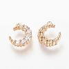 Brass Micro Pave Cubic Zirconia Charms ZIRC-R015-54G-1