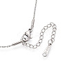304 Stainless Steel Brass Cubic Zirconia Heart with Arrow Pendant 304 Stainless Steel Chain Necklaces NJEW-T018-07P-3