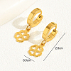 Fashionable Clover Brass Hoop Earrings HI5934-5
