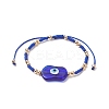 3Pcs 3 Color Evil Eye Lampwork & Glass Seed Braided Bead Bracelets Set for Women BJEW-JB09250-4