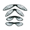 3Pcs Transparent Epoxy Resin Butterfly Wings Cabochons RESI-N045-09-2