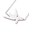 Colorful Enamel Swallow and Fish Pendant Necklace NJEW-G019-01P-2