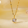 Brass Pave Clear Cubic Zirconia Pendant Necklaces for Women FS-WG014CD-05-1