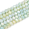Anti-Tarnish Electroplate Rondelle Glass Beads Strands EGLA-T021-4mm-17-05-1