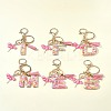 Letter A~Z Transparent Glitter Resin Pendant Keychains KEYC-FZ00024-14-8