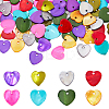 AHADERMAKER 80Pcs 8 Colors Spray Painted Freshwater Shell Heart Charms SHEL-GA0001-09-1