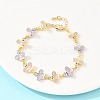 Bees Brass Micro Pave Clear Cubic Zirconia Link Chain Bracelets for Women LS-BJEW-A148-01G-3