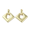 Rack Plating Brass Hollow Rhombus Dangle Stud Earrings EJEW-M237-09G-1