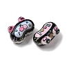 Embossed Opaque Acrylic Beads OACR-Z039-08-2