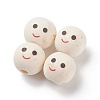 (Defective Closeout Sale: Wood Textured and Stain) Natural Wood Printed European Beads LS-WOOD-XCP0001-66-4