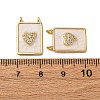 Brass Micro Pave Cubic Zirconia Pendants KK-D390-27G-04-3