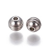 Tarnish Resistant 201 Stainless Steel Grooved Beads X-STAS-P239-04P-2