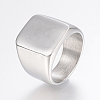 Tarnish Resistant 304 Stainless Steel Signet Band Rings for Men RJEW-G091-16-18mm-P-1