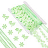 15Yards 3 Styles Polyester Hollow Leaf Ribbons OCOR-TA0002-79A-2