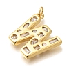 Brass Micro Pave Clear Cubic Zirconia Pendants KK-G521-01G-W-2