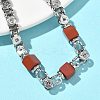 Natural Red Jasper Link Chain Bracelets for Women BJEW-Z148-06P-01-4