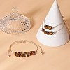 3Pcs 3 Style Natural Tiger Eye Braided Bead Bracelets Set BJEW-JB09334-04-2
