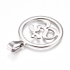 Non-Tarnish Yoga 304 Stainless Steel Pendants STAS-I135-24P-2