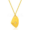 Stainless Steel Rhinestone Polygon Pendant Necklaces JX4099-1-1