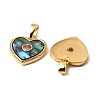 Brass & Paua Shell & Pink Cubic Zirconia Charms LS-KK-G538-05G-2