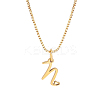 1pc Brass Chain & 304 Stainless Steel Letter Pendant Necklaces NJEW-LP0001-40N-G-1