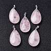 Natural Rose Quartz Pendants G-D084-01P-B15-5