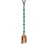 Natural Green Aventurine Round Beaded Pendant Decorations PW-WG22865-04-1