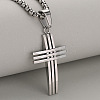 304 Stainless Steel Religion Cross Pendant Necklaces for Men WG31517-03-1