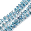 Transparent Electroplate Glass Beads Strands EGLA-F153-HR02-1