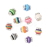 20Pcs Lantern-Shaped Striped Pattern Resin Rhinestone Beads KK-YW0003-92-2