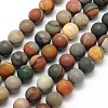 Frosted Round Natural Polychrome Agate Beads Strands G-N0166-67-6mm-1