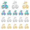 18Pcs 3 Colors Ion Plating(IP) 304 Stainless Steel Pendants STAS-DC0014-08-1