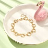 304 Stainless Steel Rings Link Chain Bracelet BJEW-TA00334-01-2