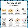 16Pcs 8 Styles Cartoon Opaque Resin Pendants RESI-YW0003-18-2